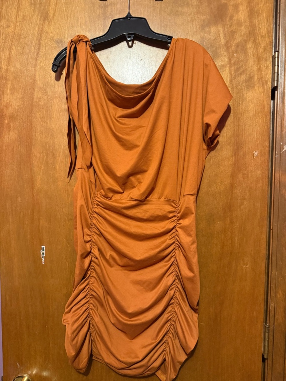 SHEIN Rust One-Shoulder Ruched Dress - never worn
